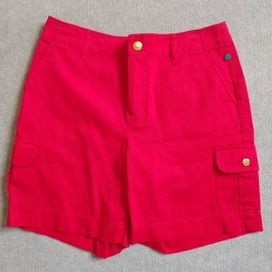 Chaps Cargo Shorts Womens Size 4 Red Pockets 100% Cotton